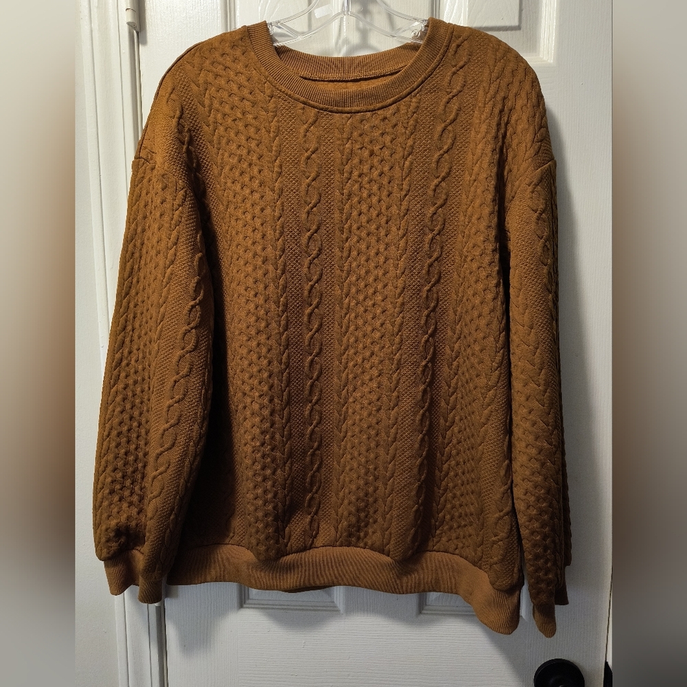 Brown Cozy Textured Sweatshirt - Picture 2 of 6